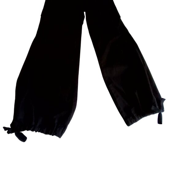 Wild Fable Black Cargo Pants M Elastic Waist Adjustable Hem 98% Cotton 2% Spande - Picture 13 of 14